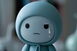 © Julio - Un personaje simple y lindo que está triste, con una lágrima en su mejilla, llorando. No hay nada en el fondo, luz suave, estilo simple, plástico mate, en el estilo de Pocoyo 3D, color gris.