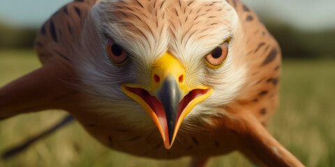 Wall Mural - A red-shouldered hawk perches in a tree