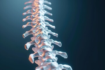 3D render of a human spine on blank background, Human spine 3d image