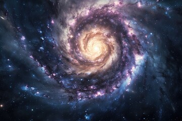 Wall Mural - a mesmerizing spiral galaxy against the darkness of space