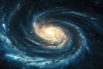 Wall Mural - a mesmerizing spiral galaxy against the darkness of space