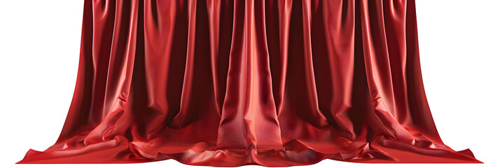 A red curtain isolated on white background