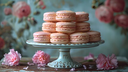 Wall Mural - macaroons on a table