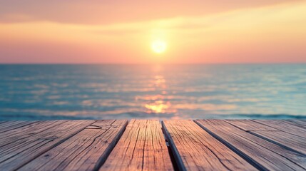 Sticker - wooden pier at sunset