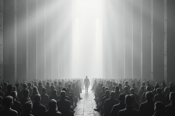 Aufkleber - A symphony of voices echoing through the halls of debate, each expressing a distinct perspective on matters of importance. Concept of vocal diversity. Generative Ai.