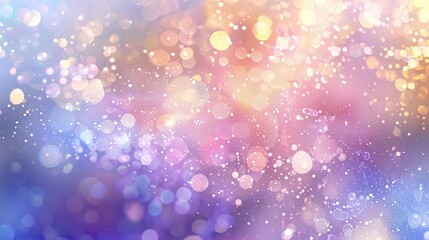 Wall Mural - abstract blur bokeh banner background. rainbow colors, pastel purple, blue, gold yellow, white silve