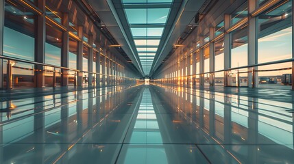 Canvas Print - Aerial view of a busy airport terminal with planes parked at gates, resembling a kaleidoscope pattern, showcasing modern aviation infrastructure.