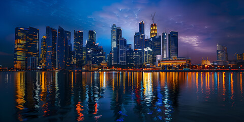 Wall Mural - Skyline with violet sky