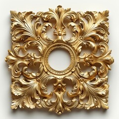 a gold ornate frame with a circular center