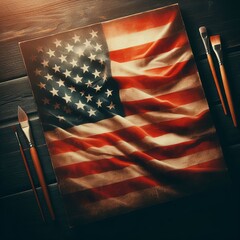 Wall Mural - The vintage look of USA Flag, 4th july, independence day