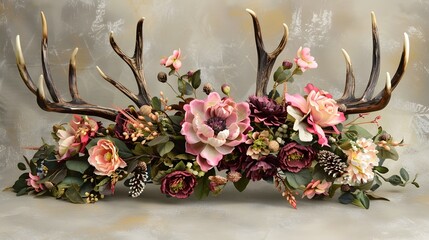 Stag Antler Boho Style Flowers
