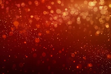 Canvas Print - abstract gold particle background with bokeh effect on red gradient, perfect for festive luxurious d