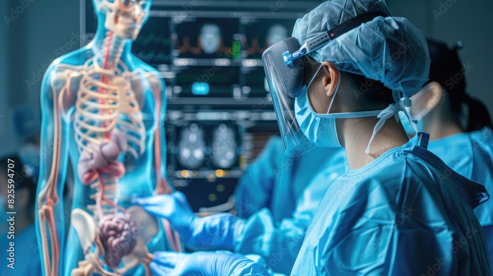 Surgeon practicing and learning surgery by using innovation technology ...