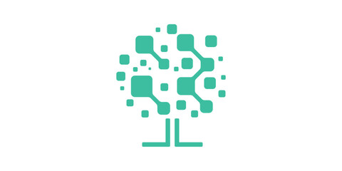 logo design digital tree, modern, tree tech. logo design icon, symbol, vector, creative idea.