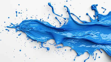 Leinwandbilder - A mesmerizing blue liquid splashes on a white canvas, creating a dynamic and fluid motion captured in a moment of time.