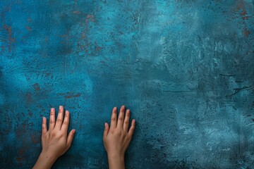 Wall Mural - hands on wall. conceptual photo about international day for the elimination of sexual violence in conflict.