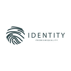 Wall Mural - Premium Fingerprint Logo, Human Identity Design Simple Line Model Template Illustration