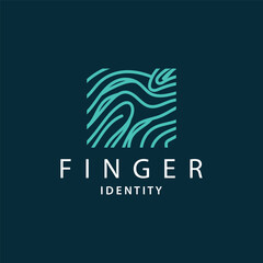 Wall Mural - Premium Fingerprint Logo, Human Identity Design Simple Line Model Template Illustration