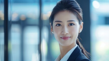 Wall Mural - Share In The Success Of A Confident Asian Chinese Female Entrepreneur, Her Smile Radiating Confidence And Accomplishment, High Quality