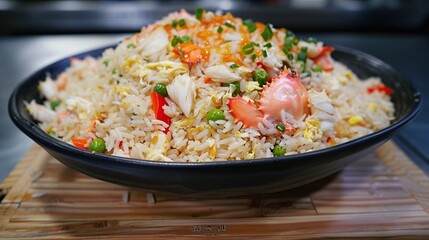 Wall Mural - Chinese food Crab fried rice. Generative Ai