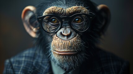 Business man monkey in suit - Generative Ai