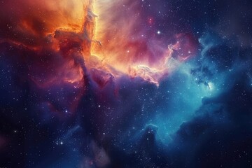 Wall Mural - Galaxy Nebula. Glorious Space Sky with Stars and Nebula in Abstract Universe