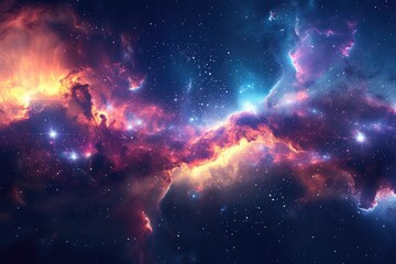 Wall Mural - Galaxy Nebula. Glorious Sky - A Stunning Space Scene with Nebula and Stars