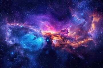 Wall Mural - Galaxy Nebula - A Stunning View of Space with Abstract Colors and Starry Sky