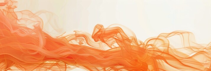 Wall Mural - a beige ecru background with orange smoke rising from below. There should be no text or any other elements on it. It's for use as an illustration which focuses on fashion design. simple and clean