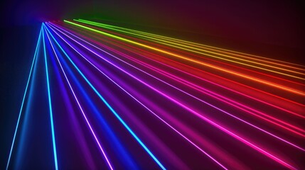 Poster - Abstract laser lines in RGB neon light on a dark background Ultraviolet spectrum beams for mockups and web banners