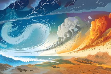 Wall Mural - Dramatic of Diverse Turbulence Phenomena in Majestic Natural Landscape