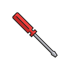 Wall Mural - Screwdriver icon flat vector illustration.