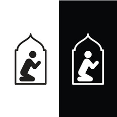 place to pray icon vector logo design template