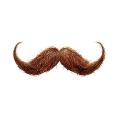 brown moustache as element isolated on white background