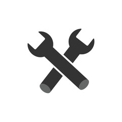 wrench icon, in trendy flat style isolated on grey background. vector illustration.