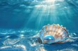 © FACTORY GRAPHICA  - pearl shell on under water of sea