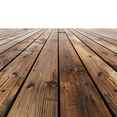 empty wooden floor as element in isolated white background