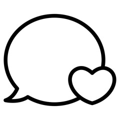 Canvas Print - Chat bubbles with heart icon