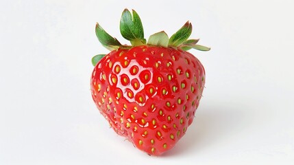 Poster - Strawberry isolated on white background Whole berry : Generative AI