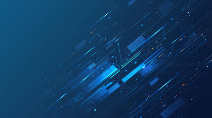 Poster - Abstract Blue and Orange Technology Background for Website Design with copy space text for social media