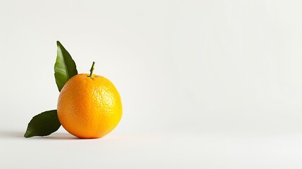 Poster - orange fruit with leaf  isolated on white background Full depth of field : Generative AI
