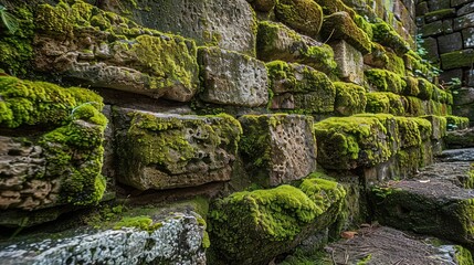 Wall Mural - A section of an ancient city wall with moss-covered stones, hinting at centuries of stories untold.