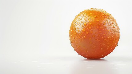 Poster - Fresh orange fruit with water droplets isolate on white background Clipping path : Generative AI