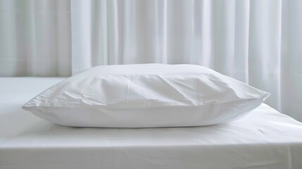 Poster - Waterproof white sheet on single bed : Generative AI