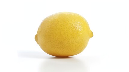 Poster - Lemon isolate on white Lemon side view on white collection Whole lemon one 1 fruit With clipping path Not AI lemon real photo : Generative AI
