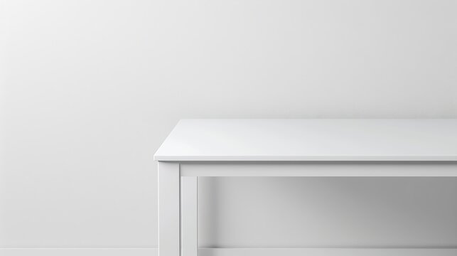 Elegant white table with clipping path : Generative AI