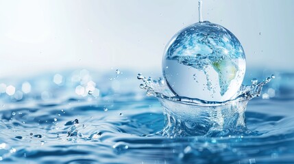 Wall Mural - world water monitoring day background concept. copy space