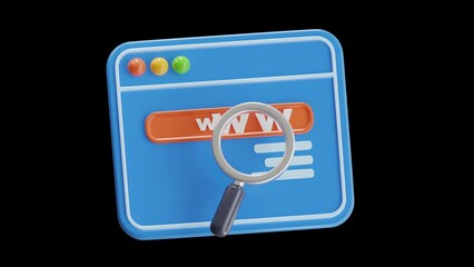 Aufkleber - 3D Animation of Search Engine User Requests | Alpha Channel