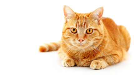 Poster - red cat isolated on white background : Generative AI