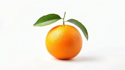 Aufkleber - Orange fruit isolate Orange citrus on white background Whole orange fruit with leaves Clipping path Full depth of field Perfect not AI orange fruit true photo : Generative AI